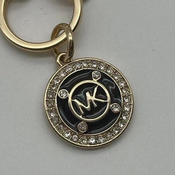 Michael Kors Cute Rabbit and Round Diamond Pave Logo Charm Keychain - Picture 5 of 9